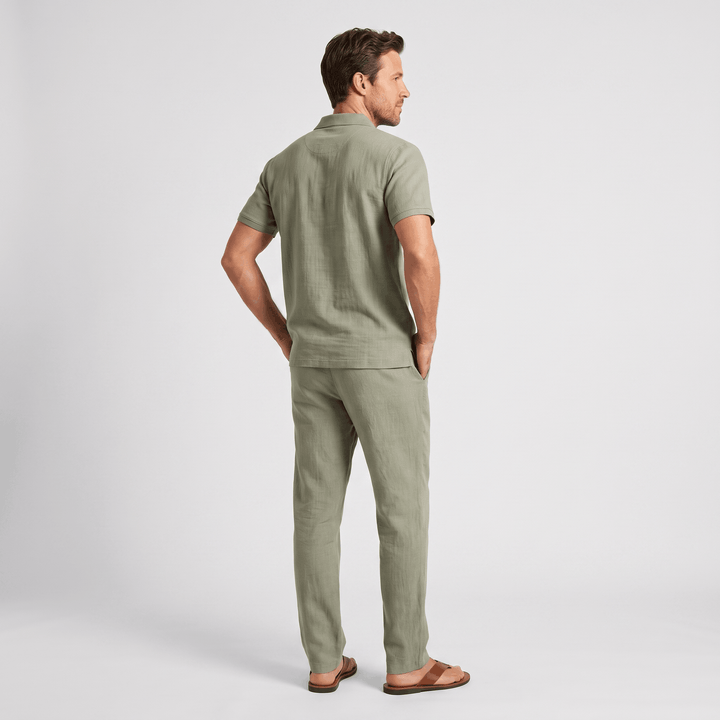 Otbert | Men's Textured Polo and Trouser Set
