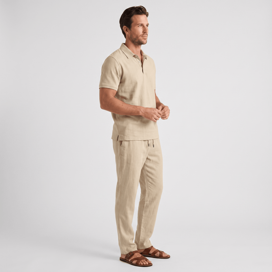 Otbert | Men's Textured Polo and Trouser Set