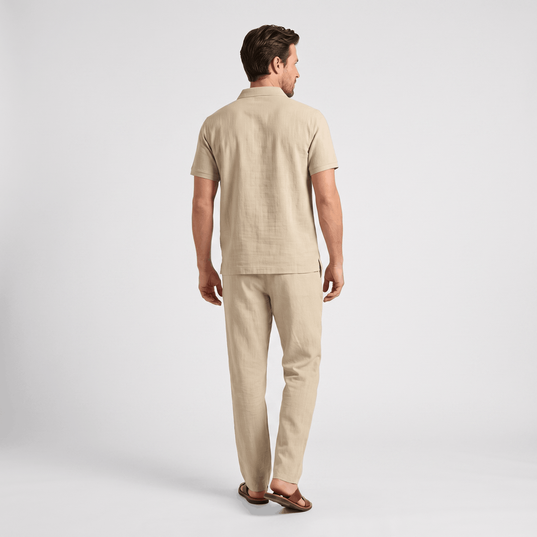 Otbert | Men's Textured Polo and Trouser Set