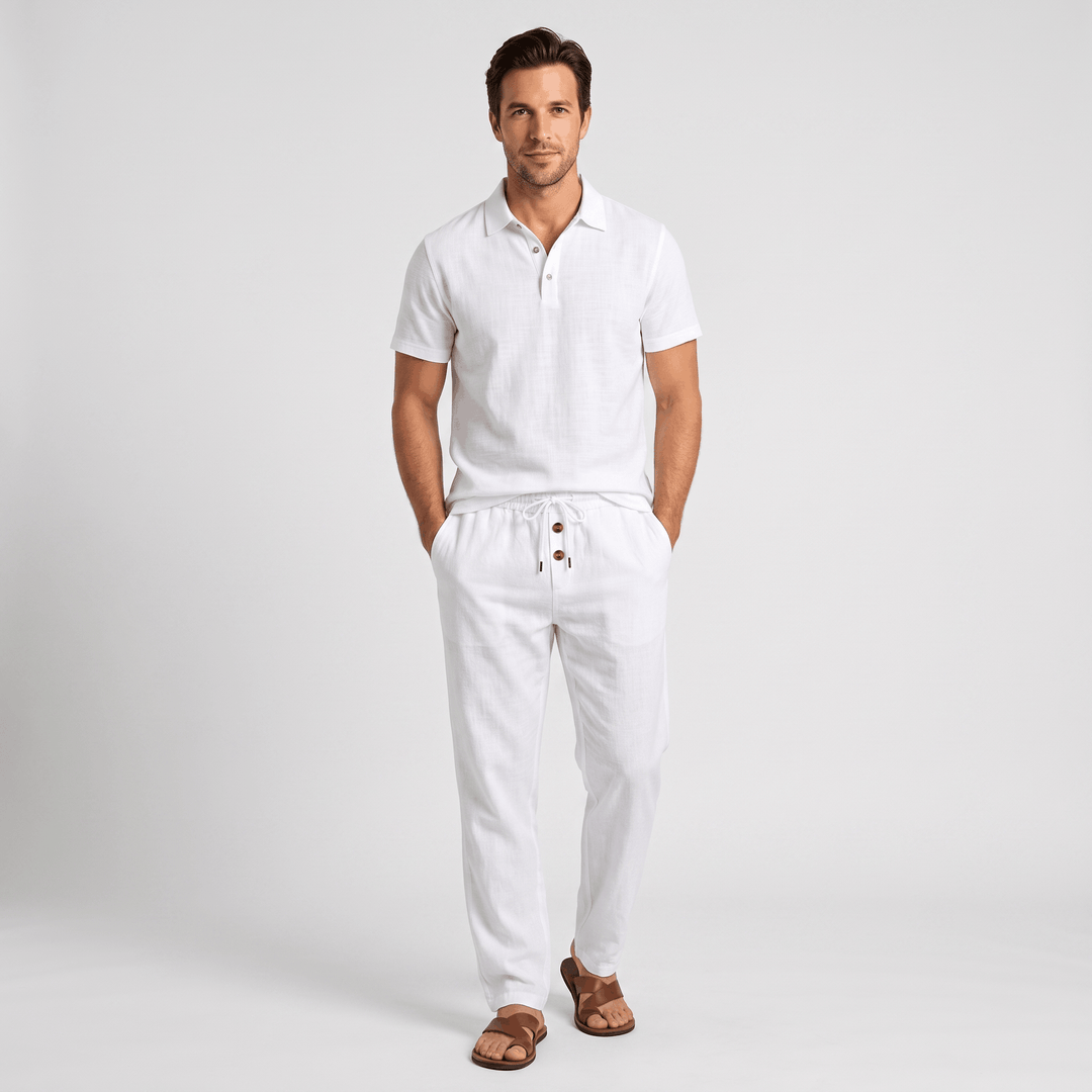 Otbert | Men's Textured Polo and Trouser Set