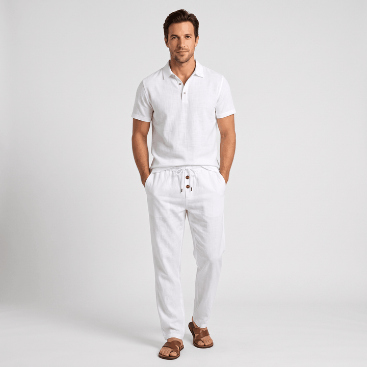 Otbert | Men's Textured Polo and Trouser Set