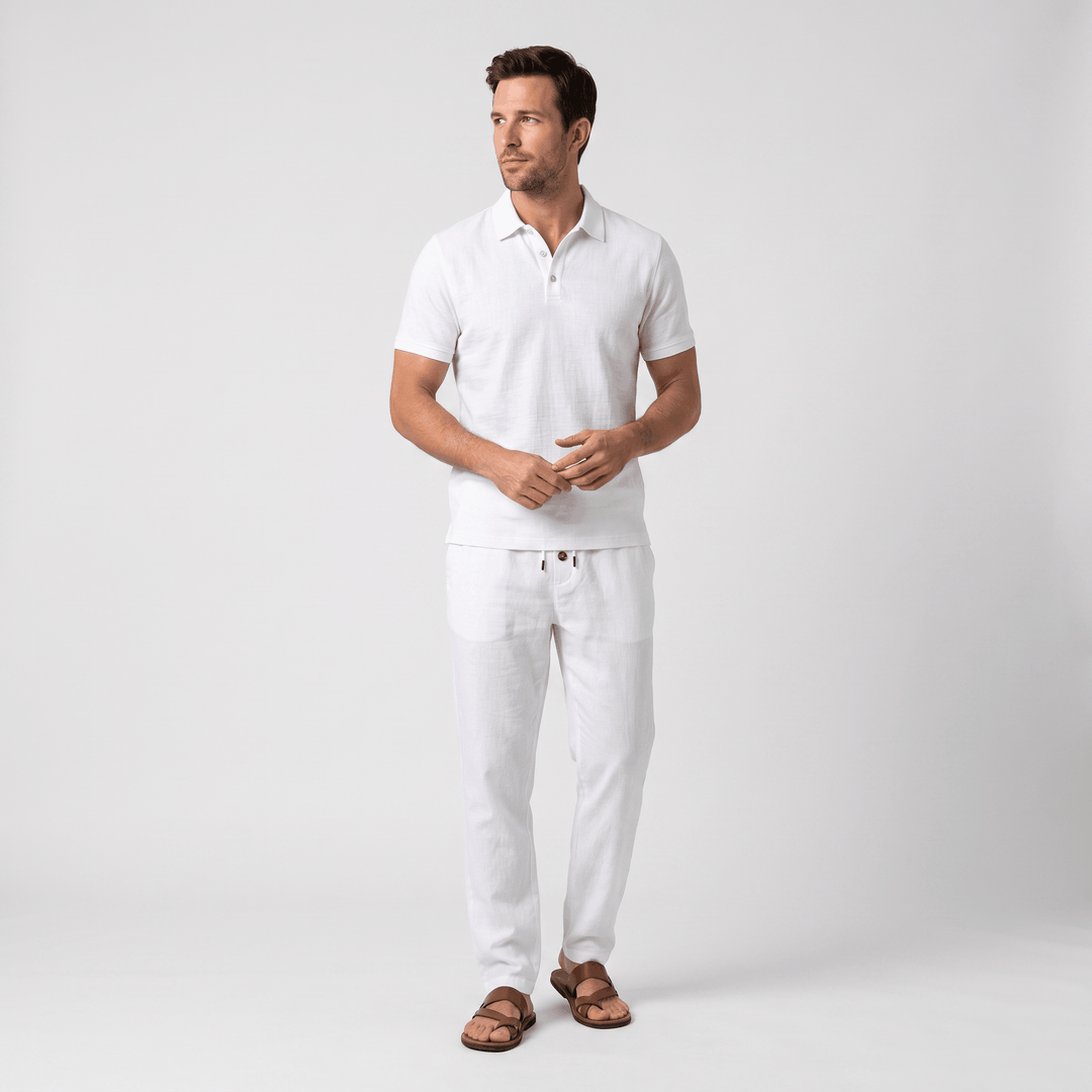 Otbert | Men's Textured Polo and Trouser Set