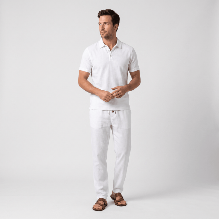 Otbert | Men's Textured Polo and Trouser Set