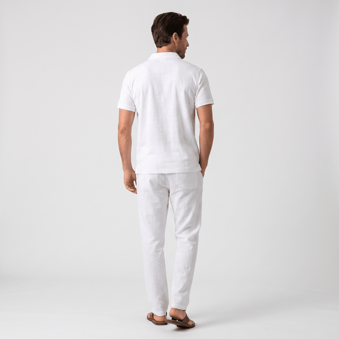 Otbert | Men's Textured Polo and Trouser Set