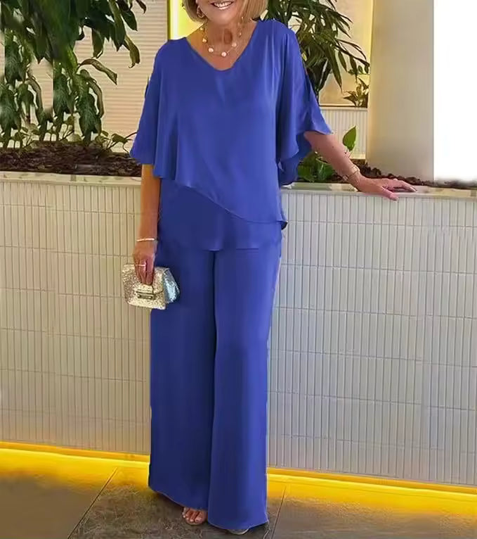 Ottilie | Women's Flowing Top Wide Leg Trouser Two-Piece Set