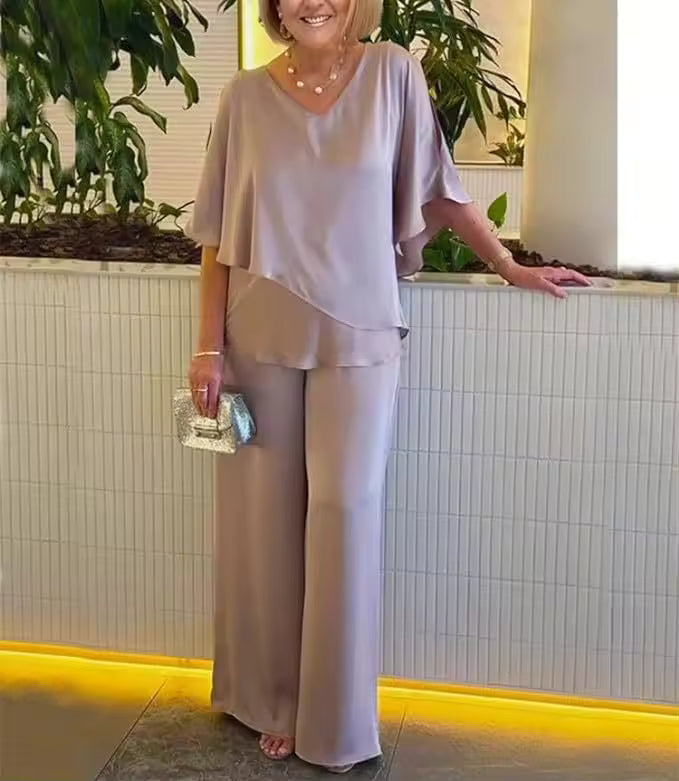 Ottilie | Women's Flowing Top Wide Leg Trouser Two-Piece Set