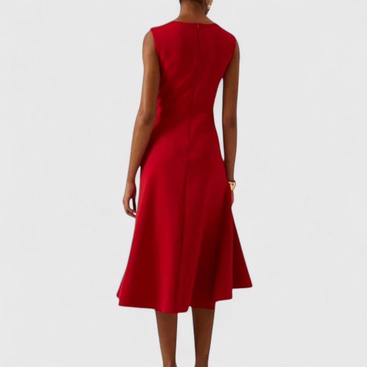 Ottoline | Women's Asymmetrical Draped Lightweight Midi Dress