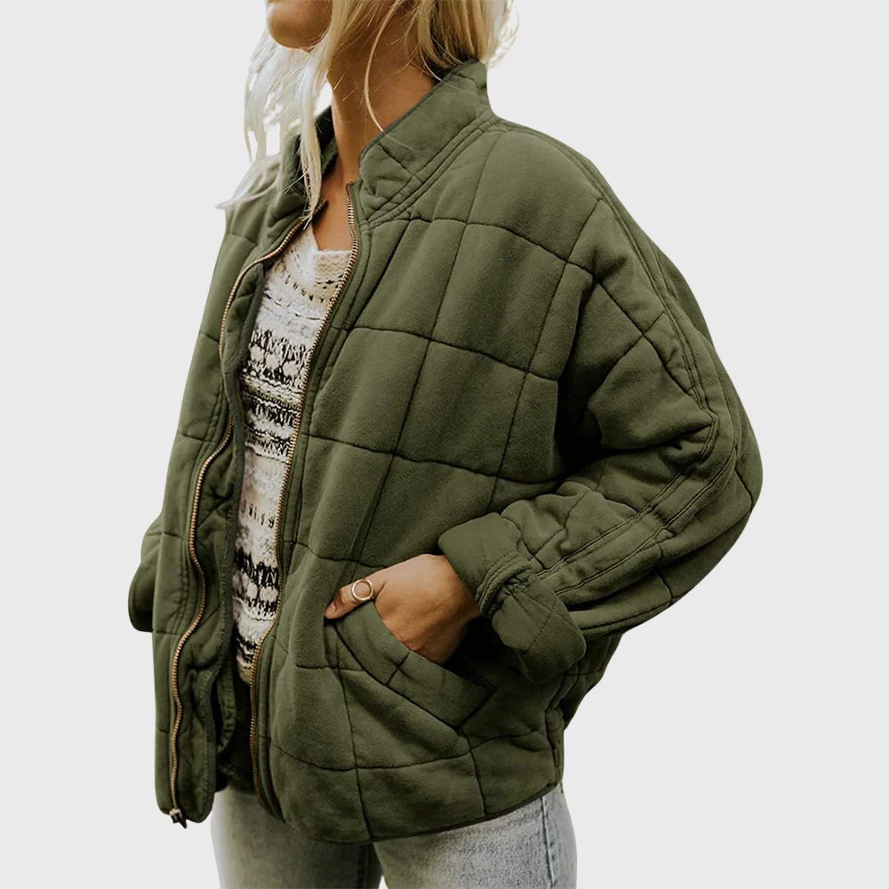 Nadege | Women's Quilted Oversized Bomber Jacket with Zip Front