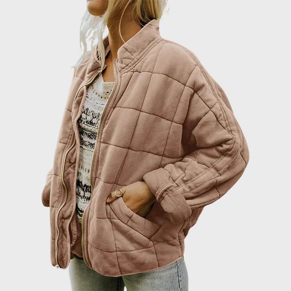 Nadege | Women's Quilted Oversized Bomber Jacket with Zip Front