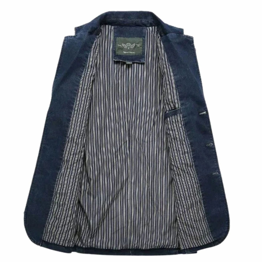Ozias | Men's Washed Indigo Three-Button Blazer