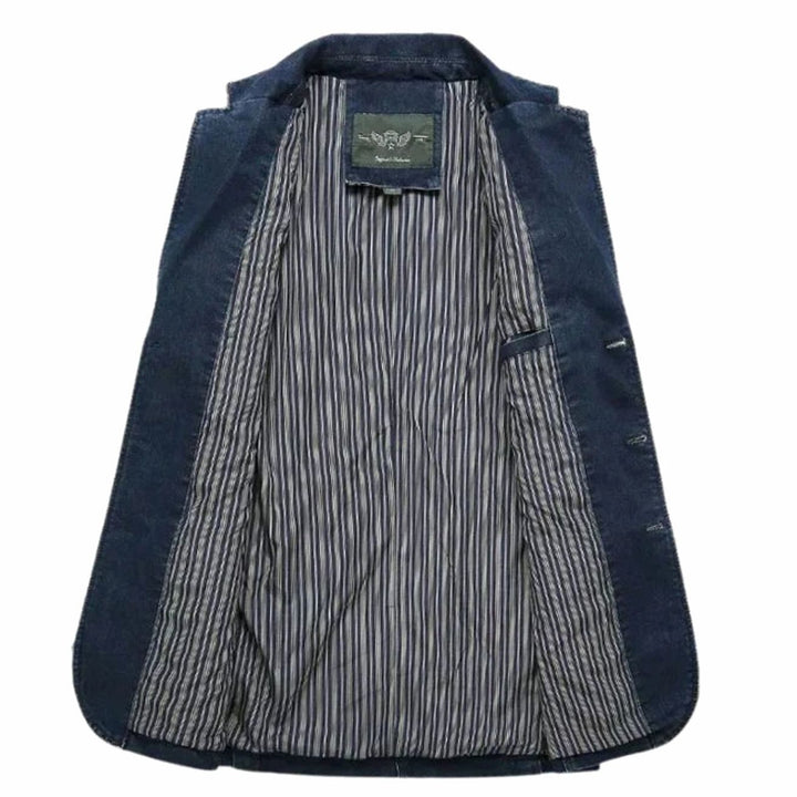 Ozias | Men's Washed Indigo Three-Button Blazer