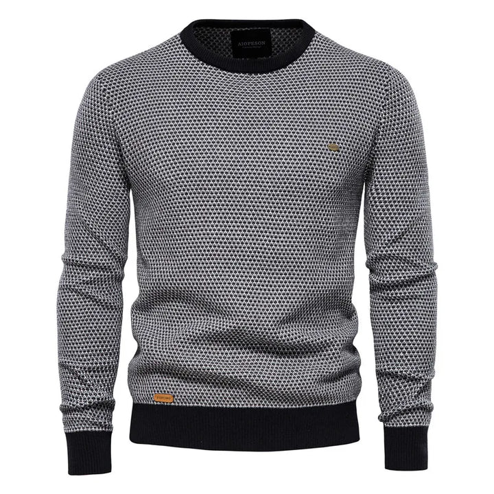 Pacome | Men's Diamond Texture Sweater with Contrast Trim