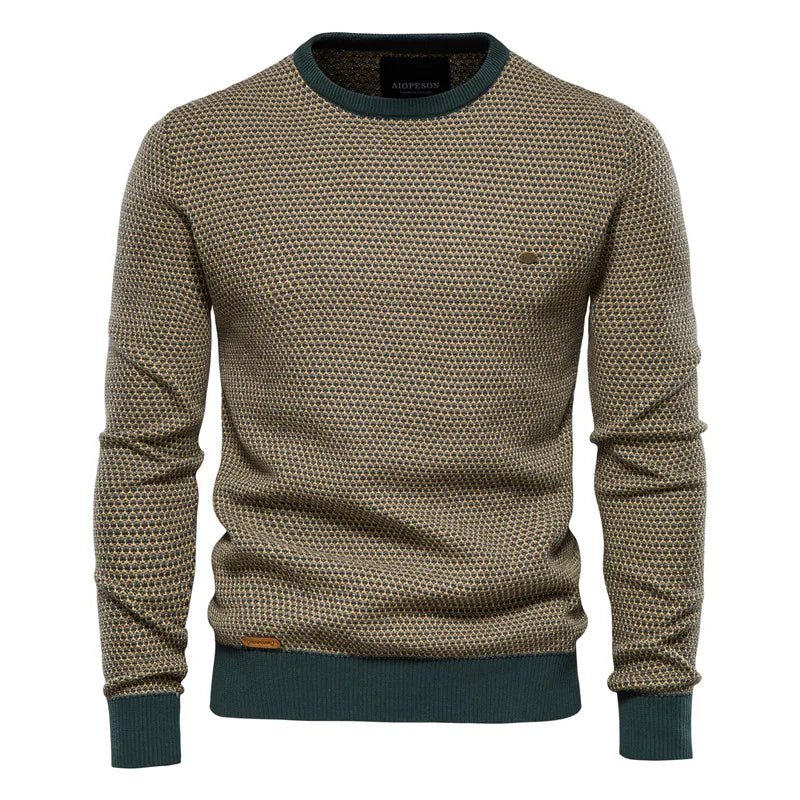 Pacome | Men's Diamond Texture Sweater with Contrast Trim