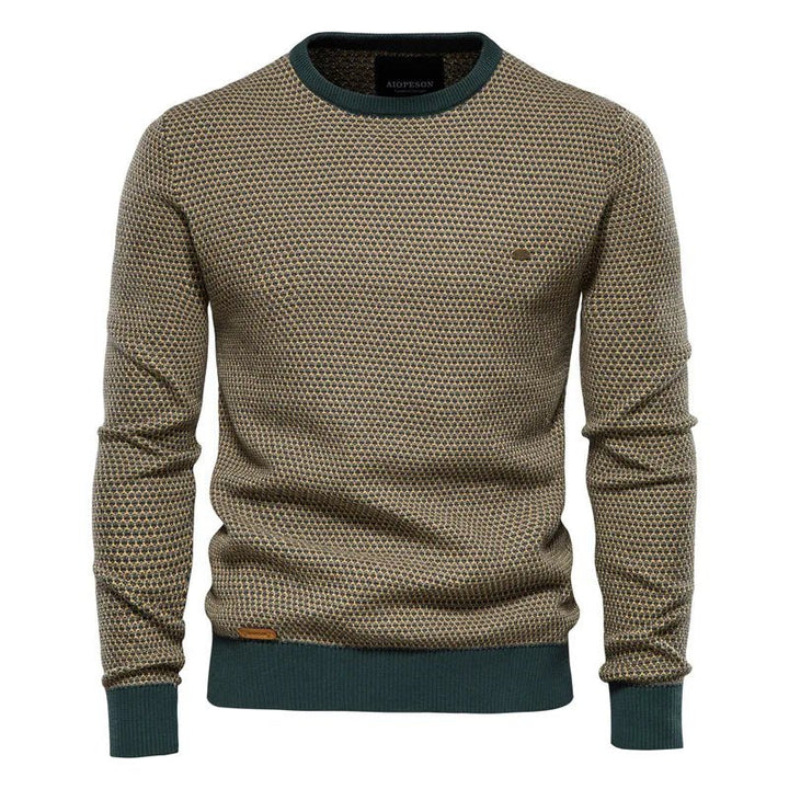 Pacome | Men's Diamond Texture Sweater with Contrast Trim