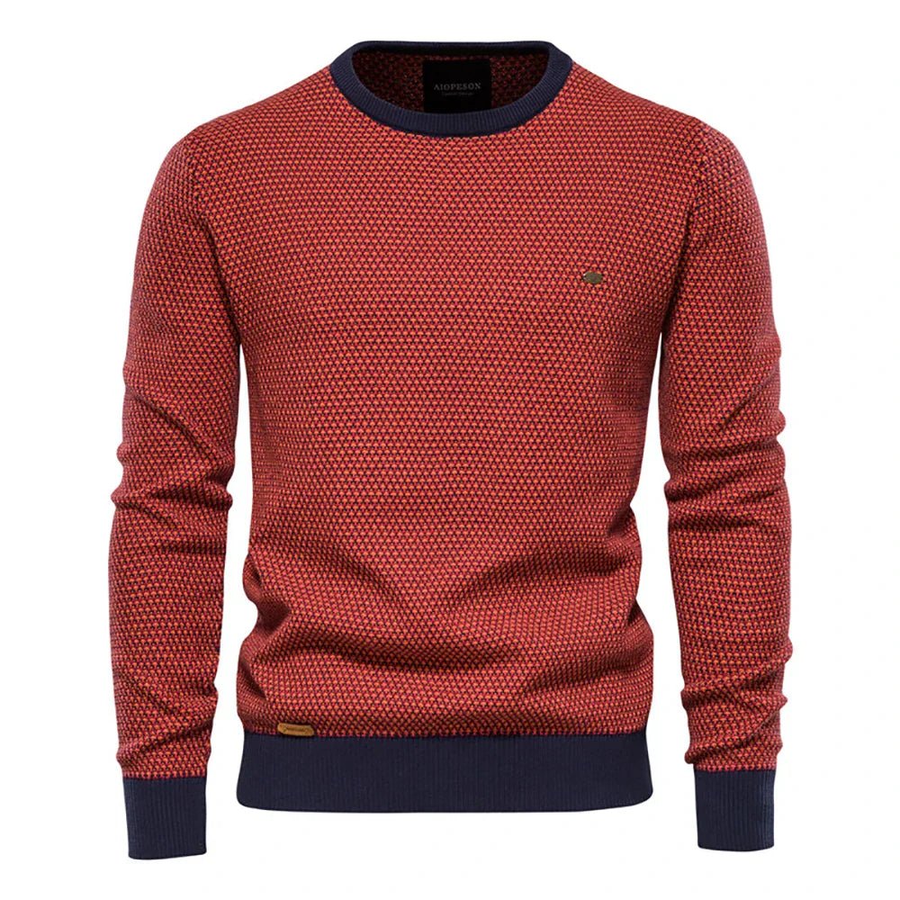 Pacome | Men's Diamond Texture Sweater with Contrast Trim
