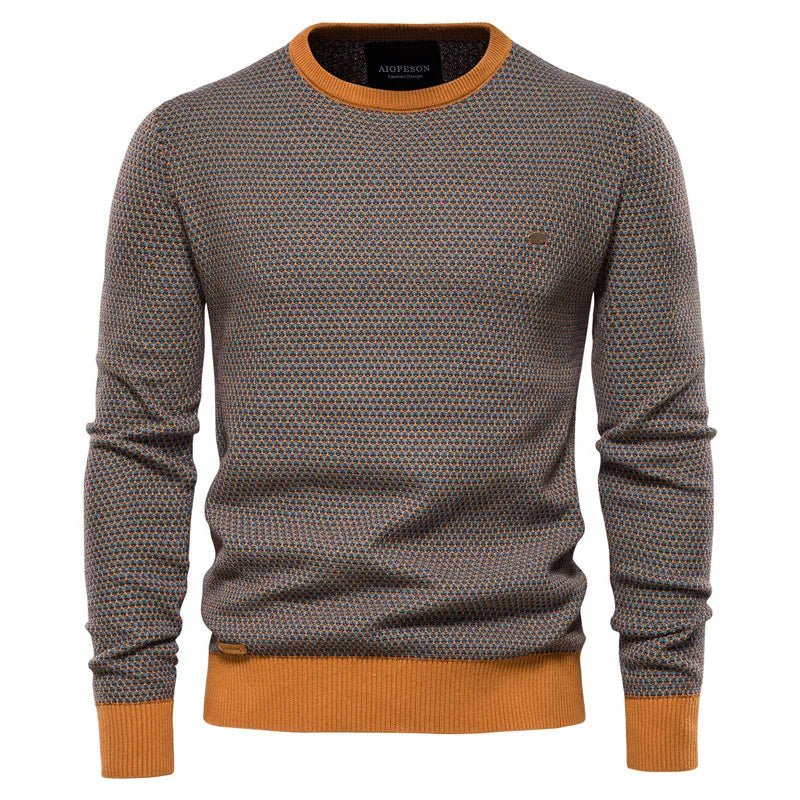 Pacome | Men's Diamond Texture Sweater with Contrast Trim