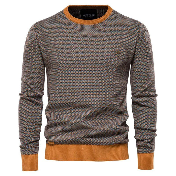 Pacome | Men's Diamond Texture Sweater with Contrast Trim