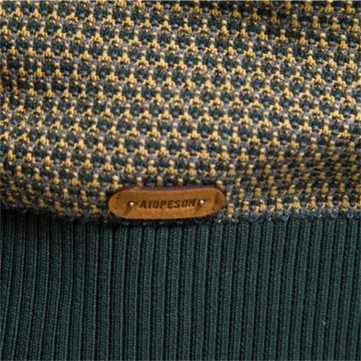 Pacome | Men's Diamond Texture Sweater with Contrast Trim