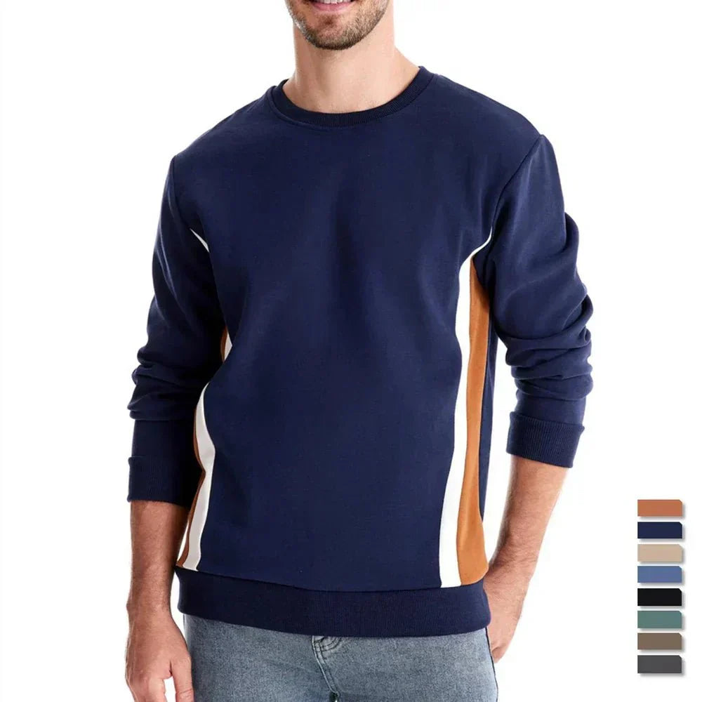Parfait | Men's Crew Sweater with Contrast Side Panels