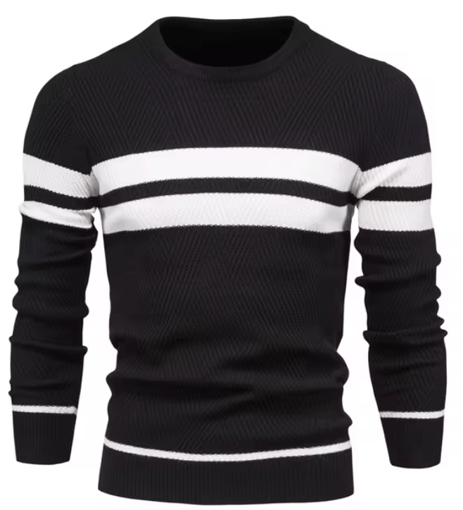 Patrice | Men's Twin Stripe Crew Neck Sweater