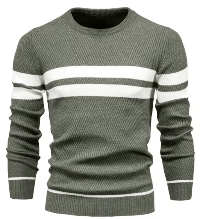 Patrice | Men's Twin Stripe Crew Neck Sweater