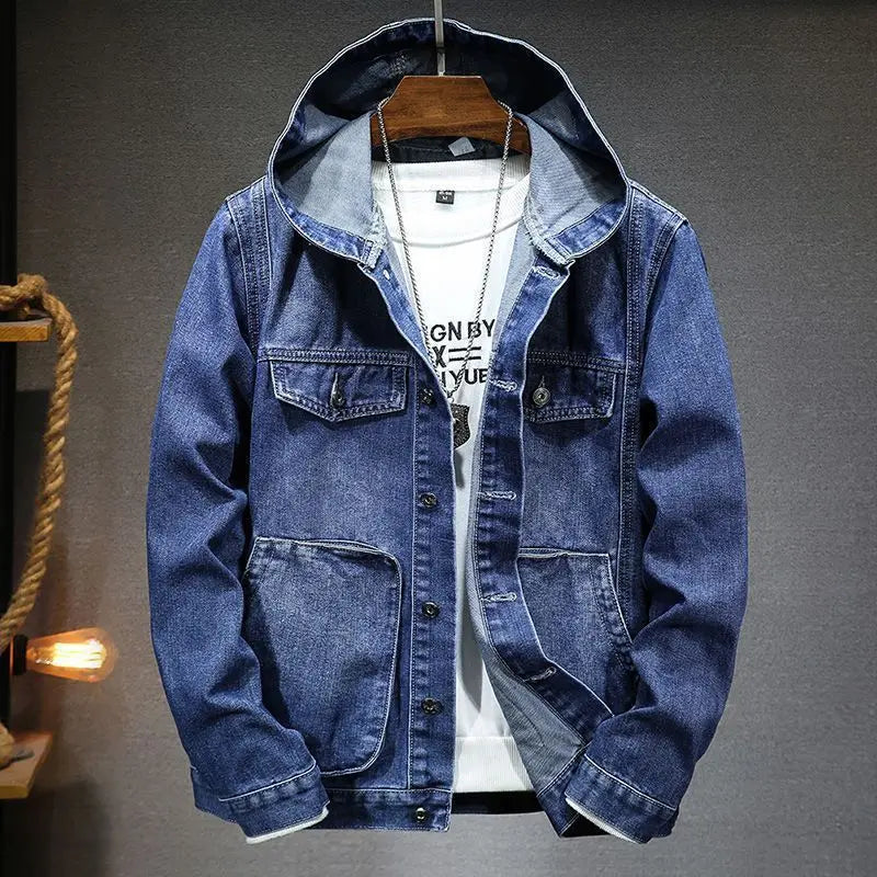 Perceval | Men's Hooded Washed Trucker Jacket