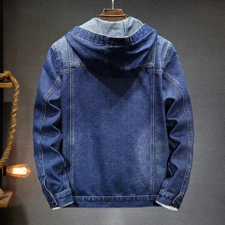 Perceval | Men's Hooded Washed Trucker Jacket
