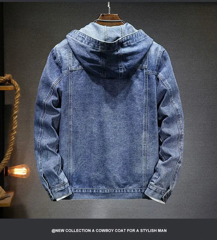Perceval | Men's Hooded Washed Trucker Jacket