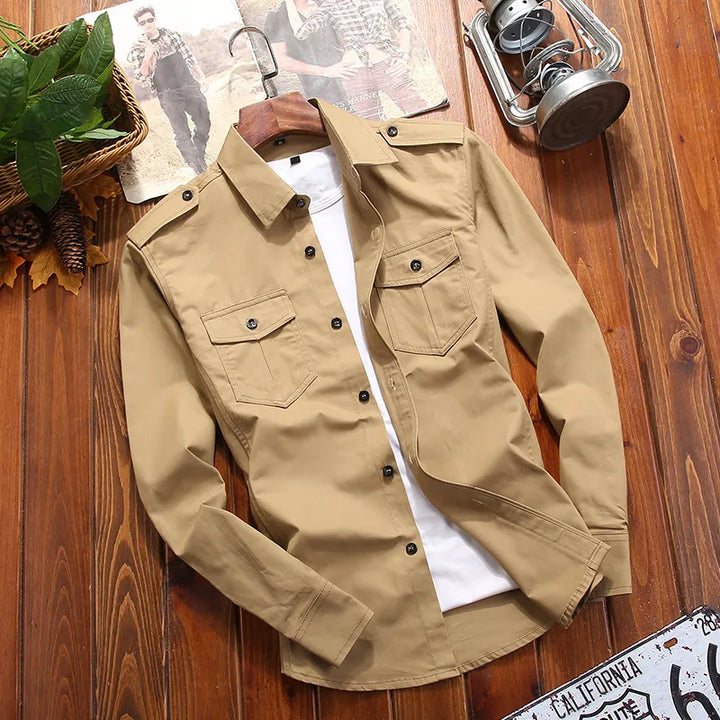 Peter | Men's Military-Inspired Woven Tactical Field Shirt