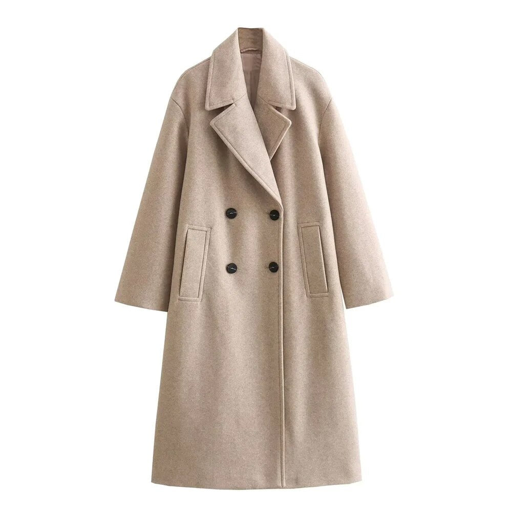 Annemarie | Women's Oversized Double-Breasted Coat with Wide Lapel