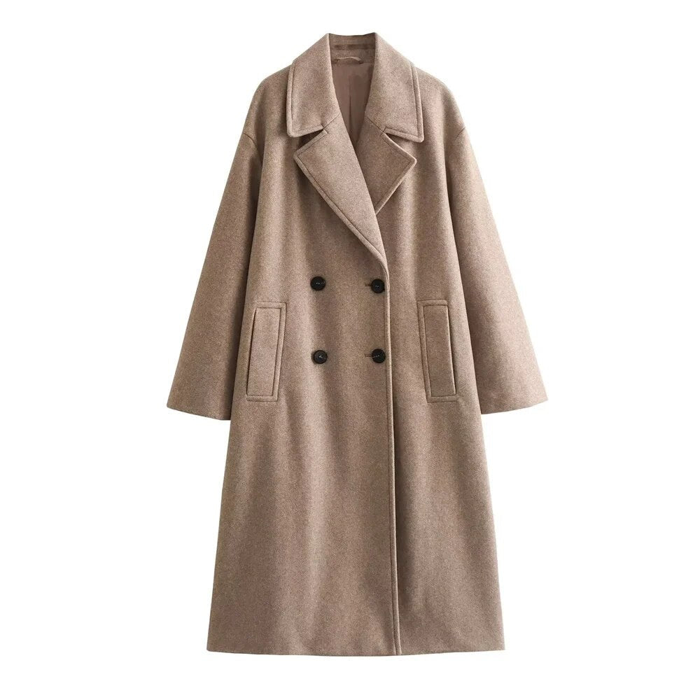 Annemarie | Women's Oversized Double-Breasted Coat with Wide Lapel