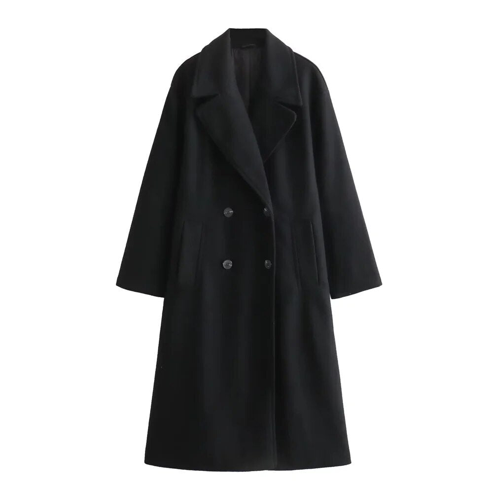 Annemarie | Women's Oversized Double-Breasted Coat with Wide Lapel