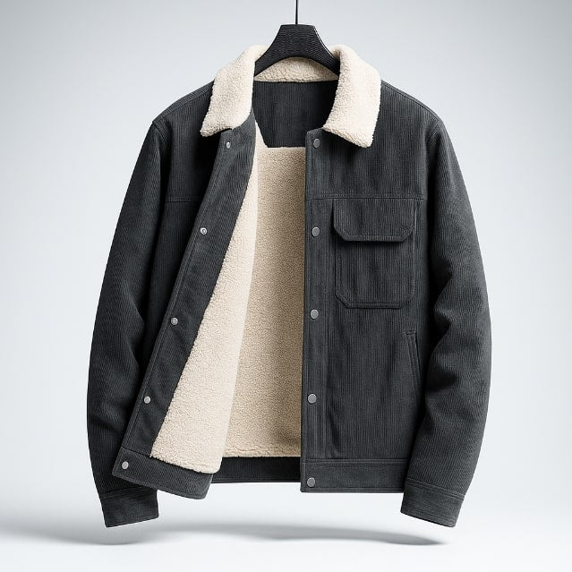 Piers | Men's Borg-Collar Ribbed Trucker Jacket