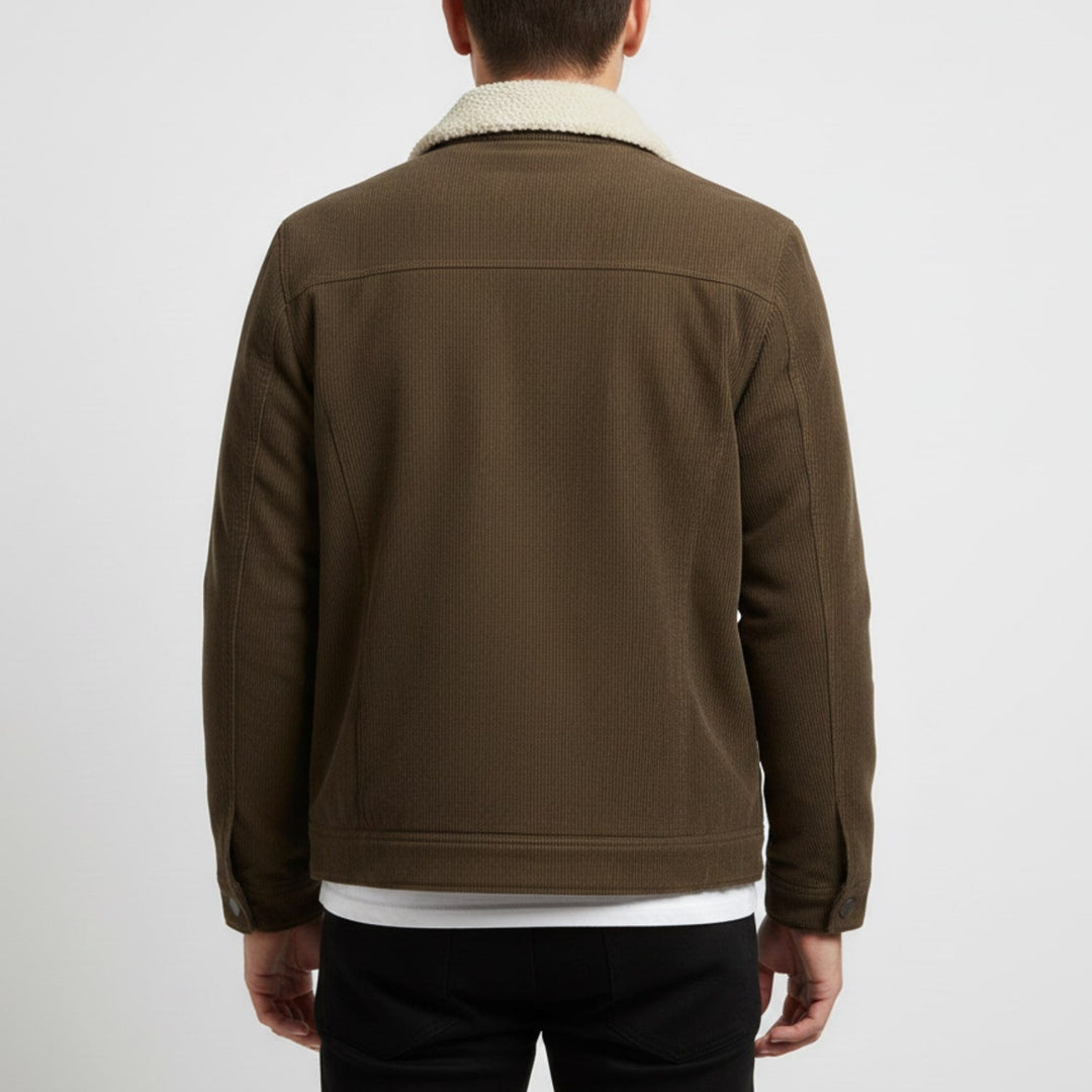 Piers | Men's Borg-Collar Ribbed Trucker Jacket