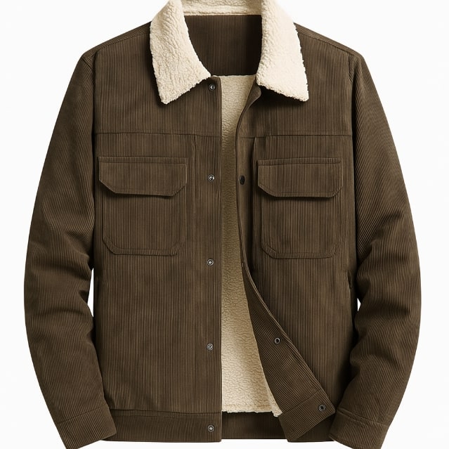 Piers | Men's Borg-Collar Ribbed Trucker Jacket