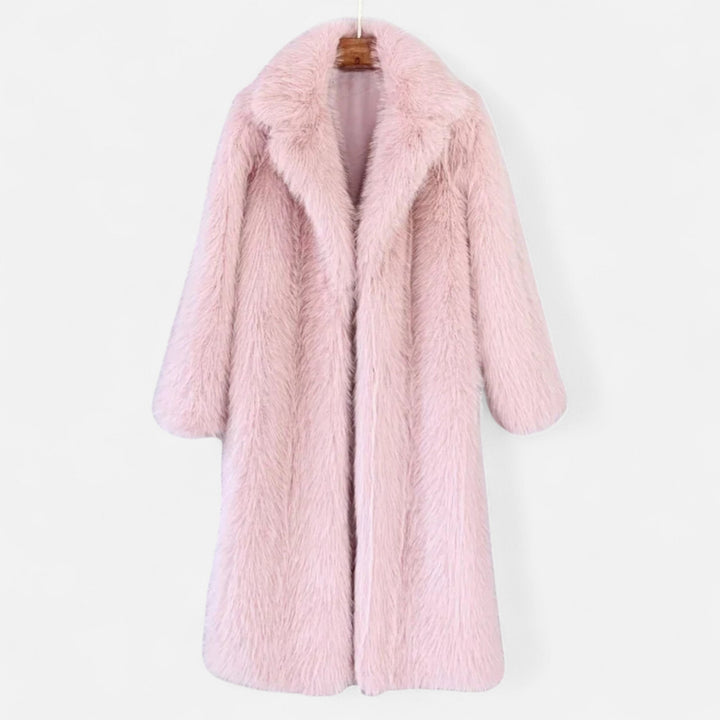 Women's Long Fur Coat with Full-Length Design