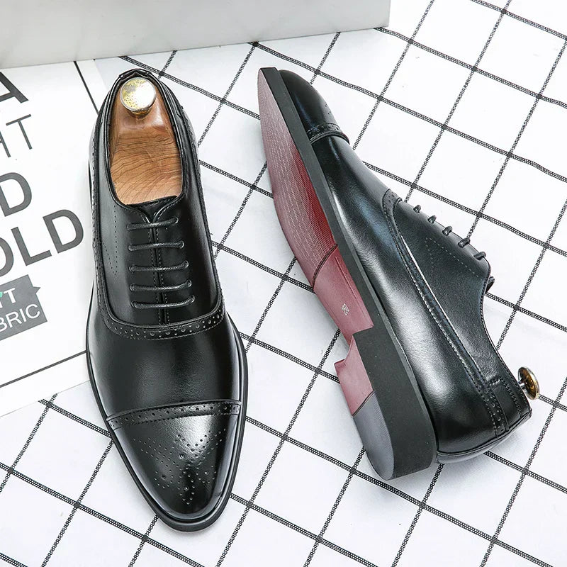 Preston | Men's Lace-Up Cap Toe Perforated Dress Shoes