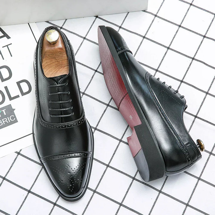 Preston | Men's Lace-Up Cap Toe Perforated Dress Shoes