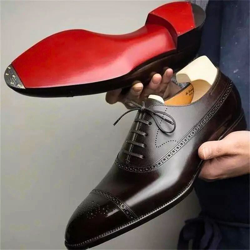 Preston | Men's Lace-Up Cap Toe Perforated Dress Shoes