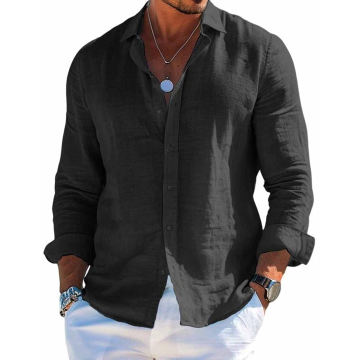 Rainer | Men's Long Sleeve Casual Garment-Washed Linen Shirt