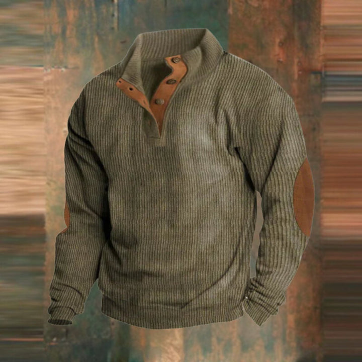 Raoul | Men's Ribbed Button Collar Sweater
