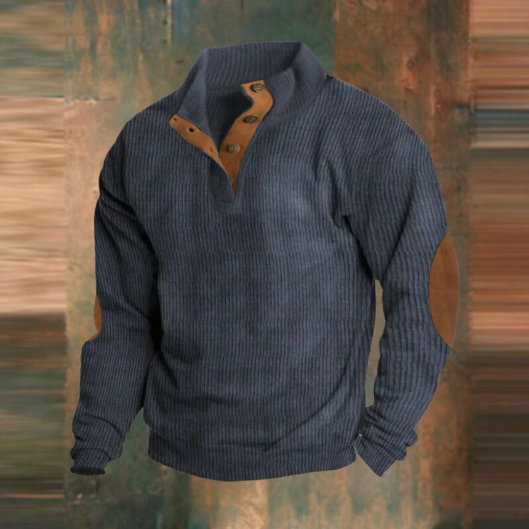 Raoul | Men's Ribbed Button Collar Sweater