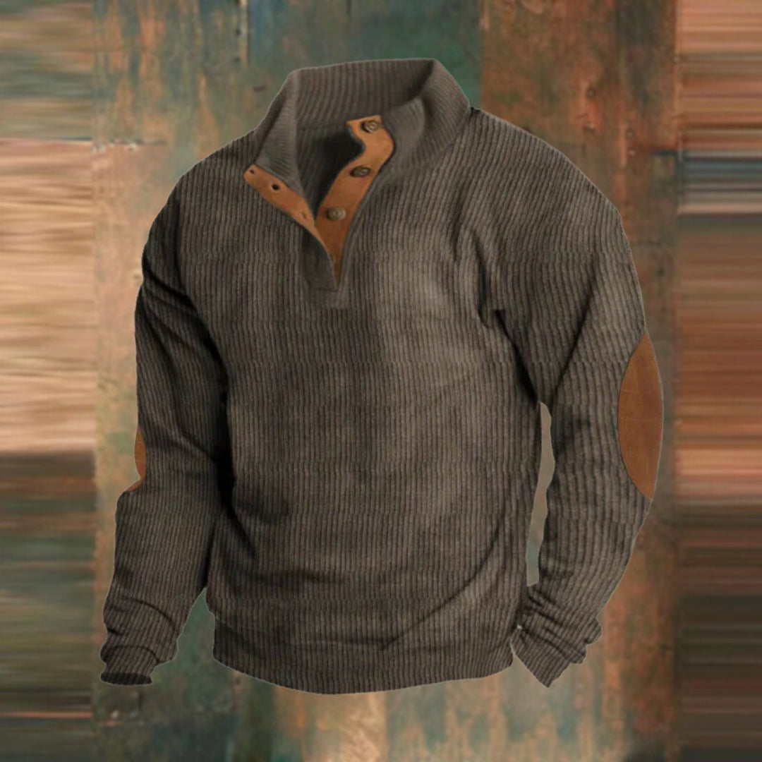 Raoul | Men's Ribbed Button Collar Sweater