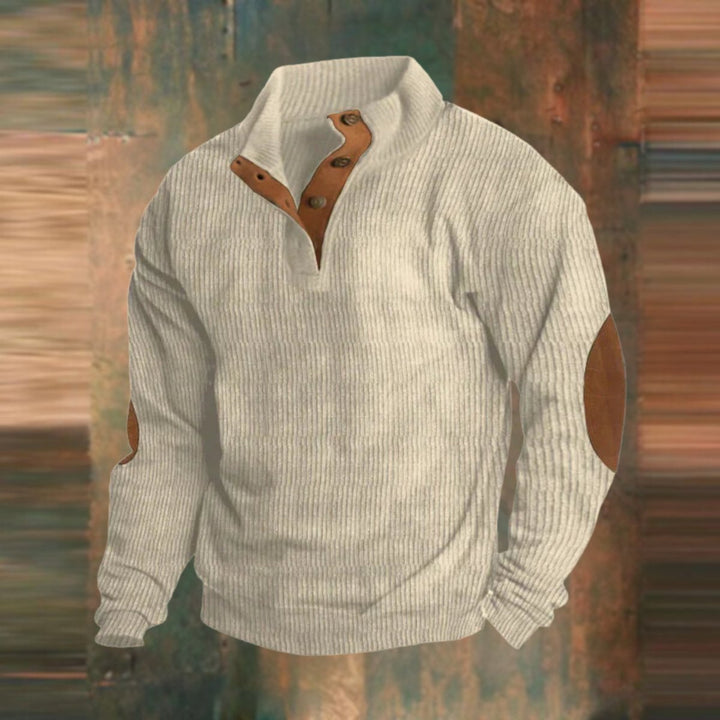 Raoul | Men's Ribbed Button Collar Sweater