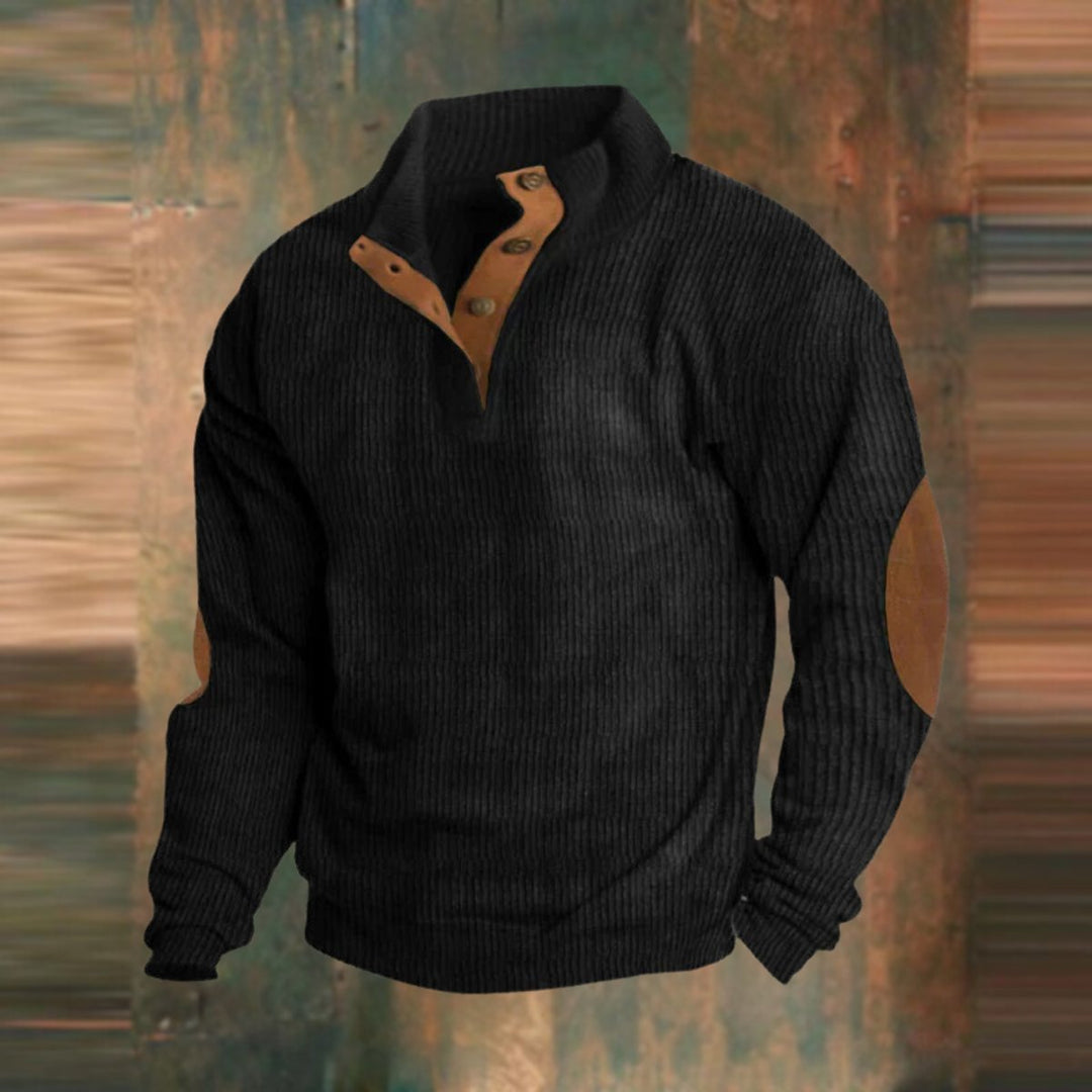 Raoul | Men's Ribbed Button Collar Sweater