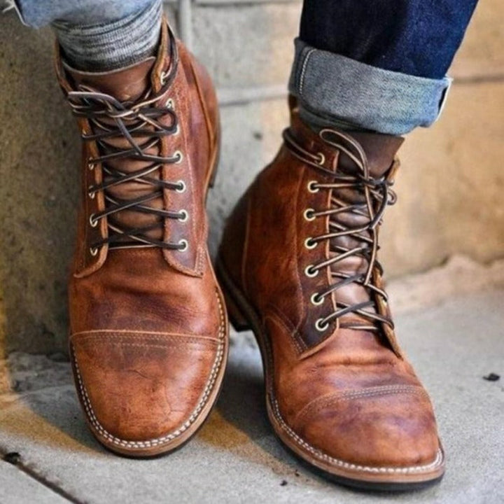 Robin | Men's Brogue Detail Laced Boots