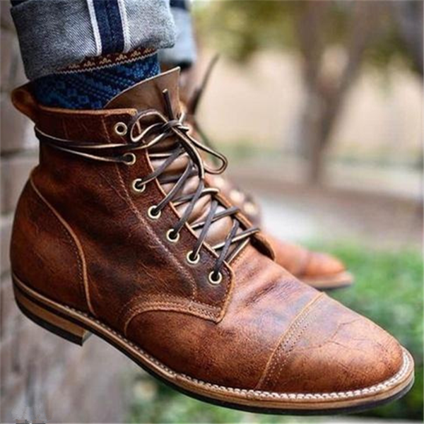 Robin | Men's Brogue Detail Laced Boots