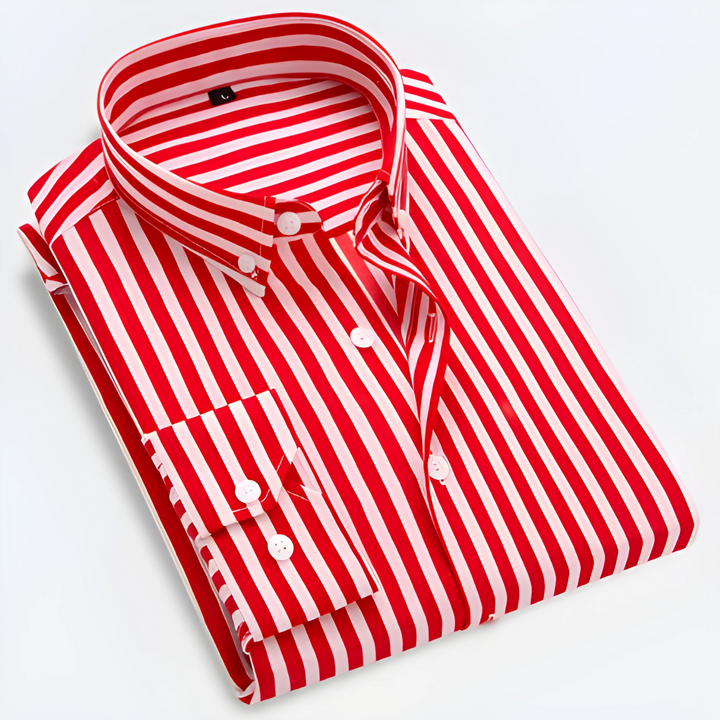 Roland | Men's Striped Long Sleeve Classic Polo Shirt