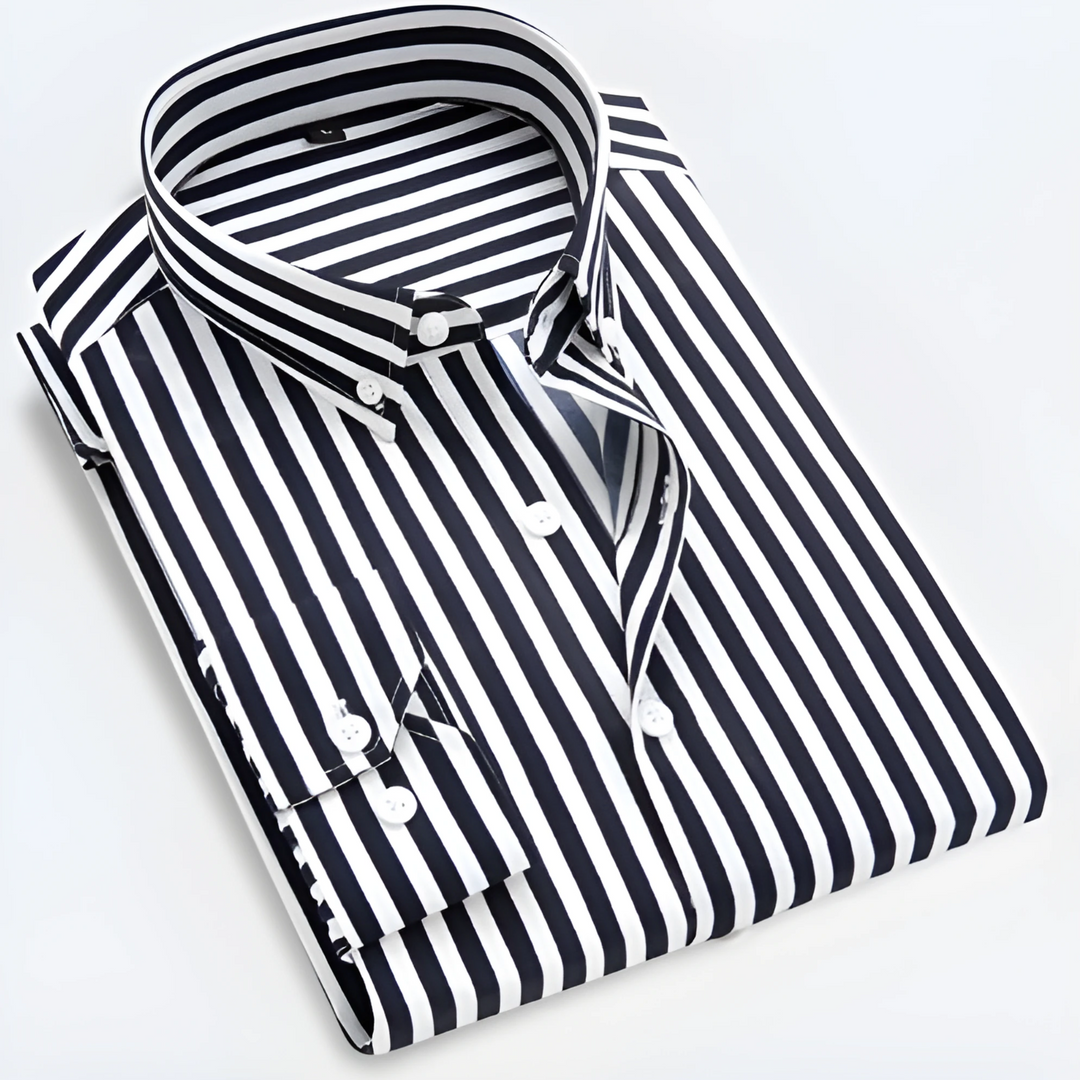 Roland | Men's Striped Long Sleeve Classic Polo Shirt