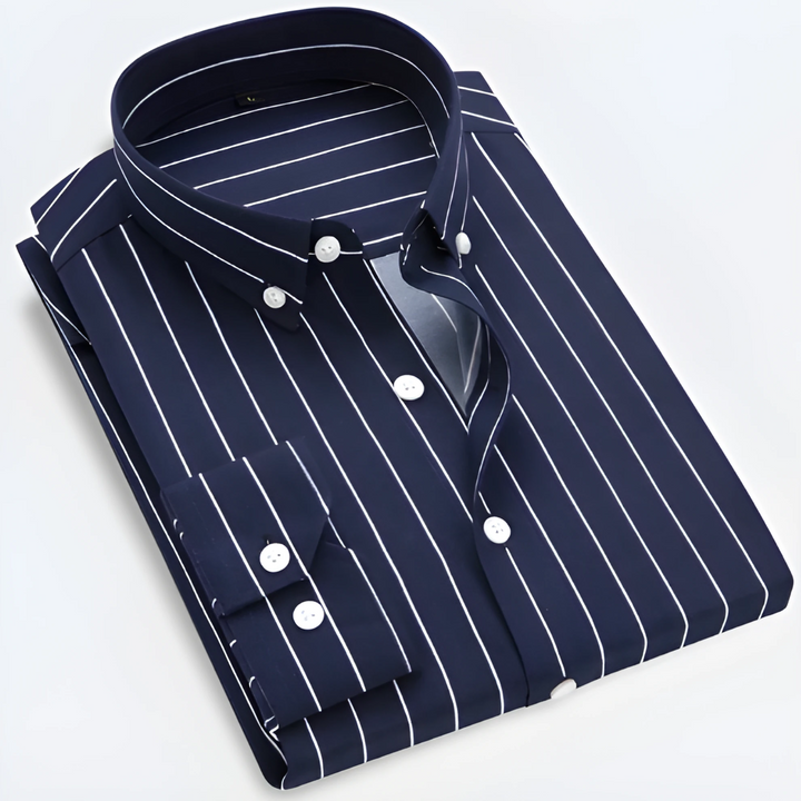Roland | Men's Striped Long Sleeve Classic Polo Shirt